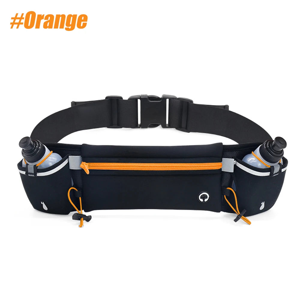 Multipurpose Running Belt with Two Water Bottles, Adjustable Waist Pack for Hiking, and Running