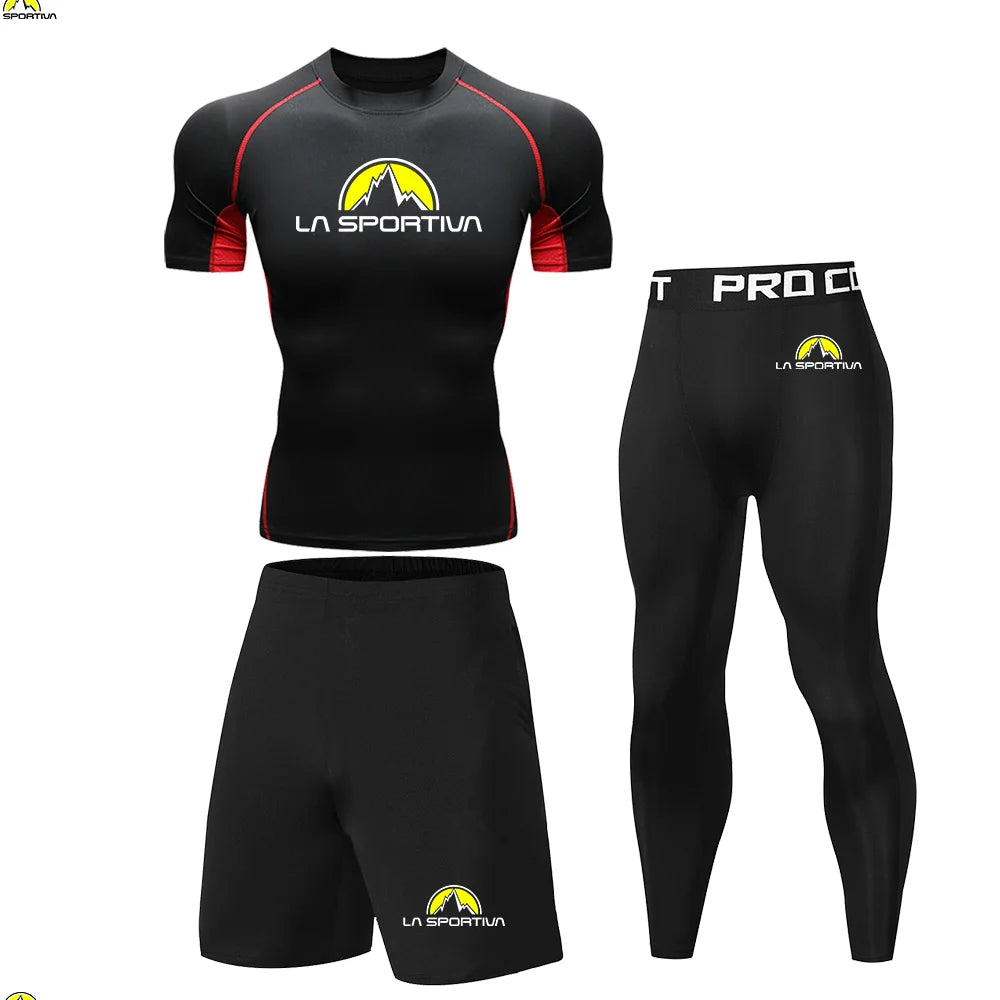 LA SPORTIVA 2025 Kids 3PCS Sports Set – Quick-Dry Running & Training Outfit Boys