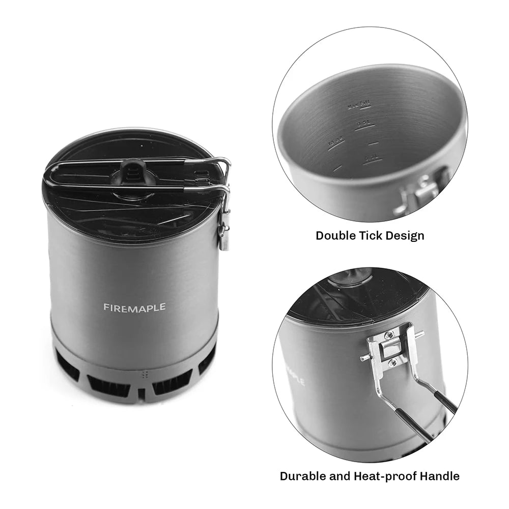 FIRE-MAPLE G3 Petrel Ultralight 600ml Heat Exchanger Camping Pot with Neoprene Sleeve