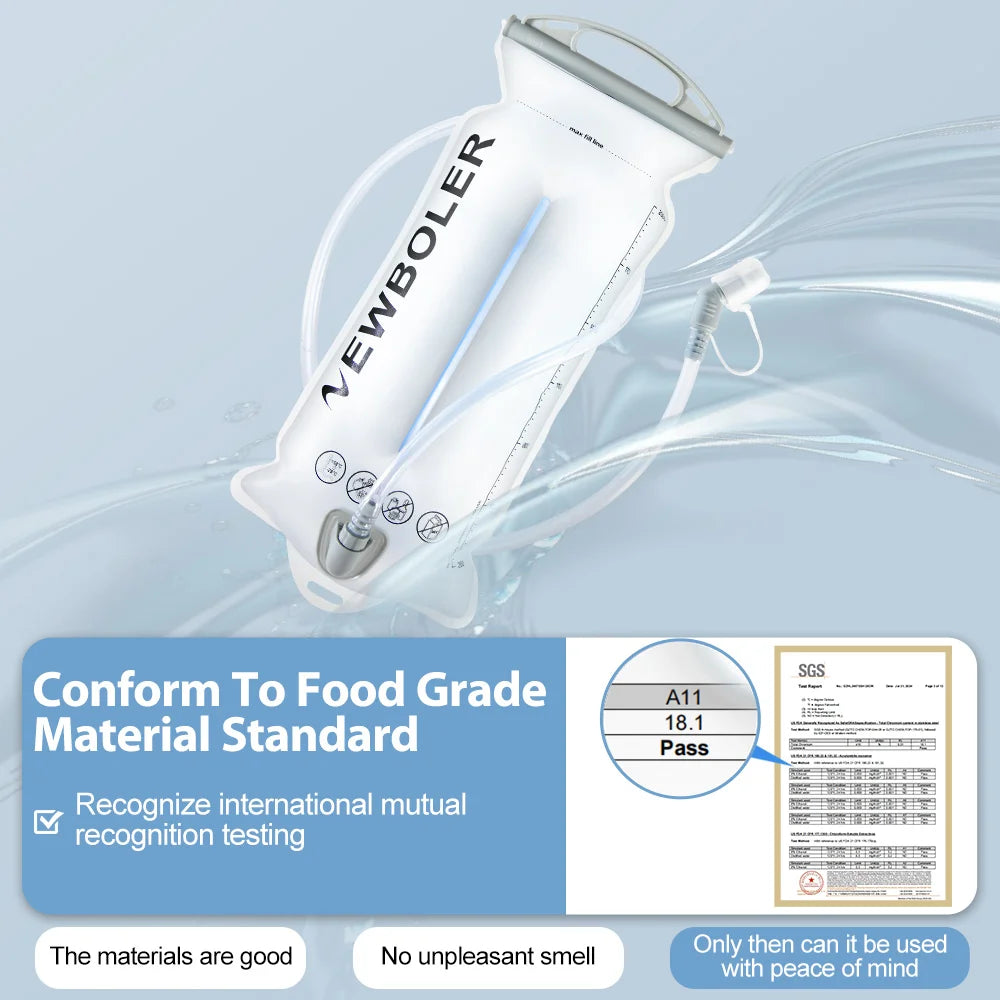 NEWBOLER 2L Hydration Water Bladder – BPA-Free PEVA Reservoir for Running & Cycling