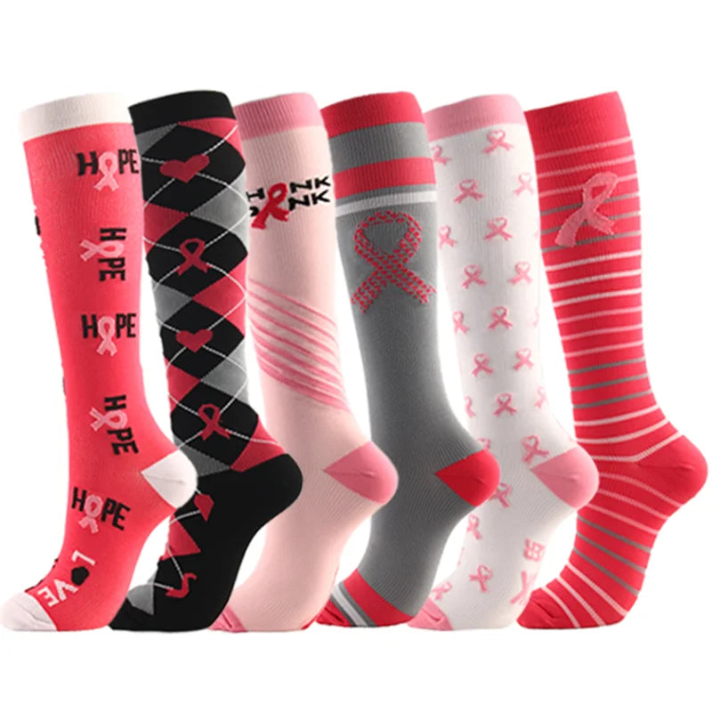 3/5/6 Pairs Compression Socks – Unisex Support for Running, Varicose Veins, Pregnancy & Sports