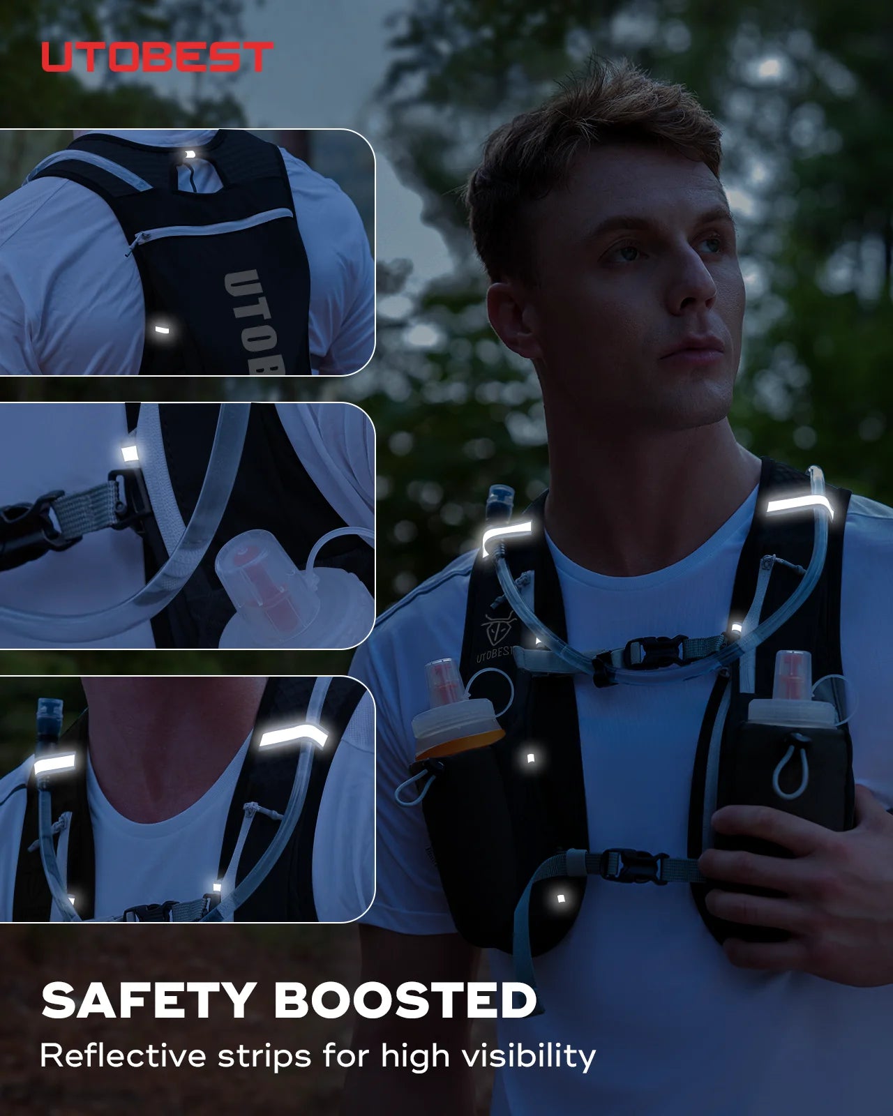 UTOBEST Trail Running Backpack 5L – Ultra Lightweight Hydration Vest for Marathon, Cycling & Hiking