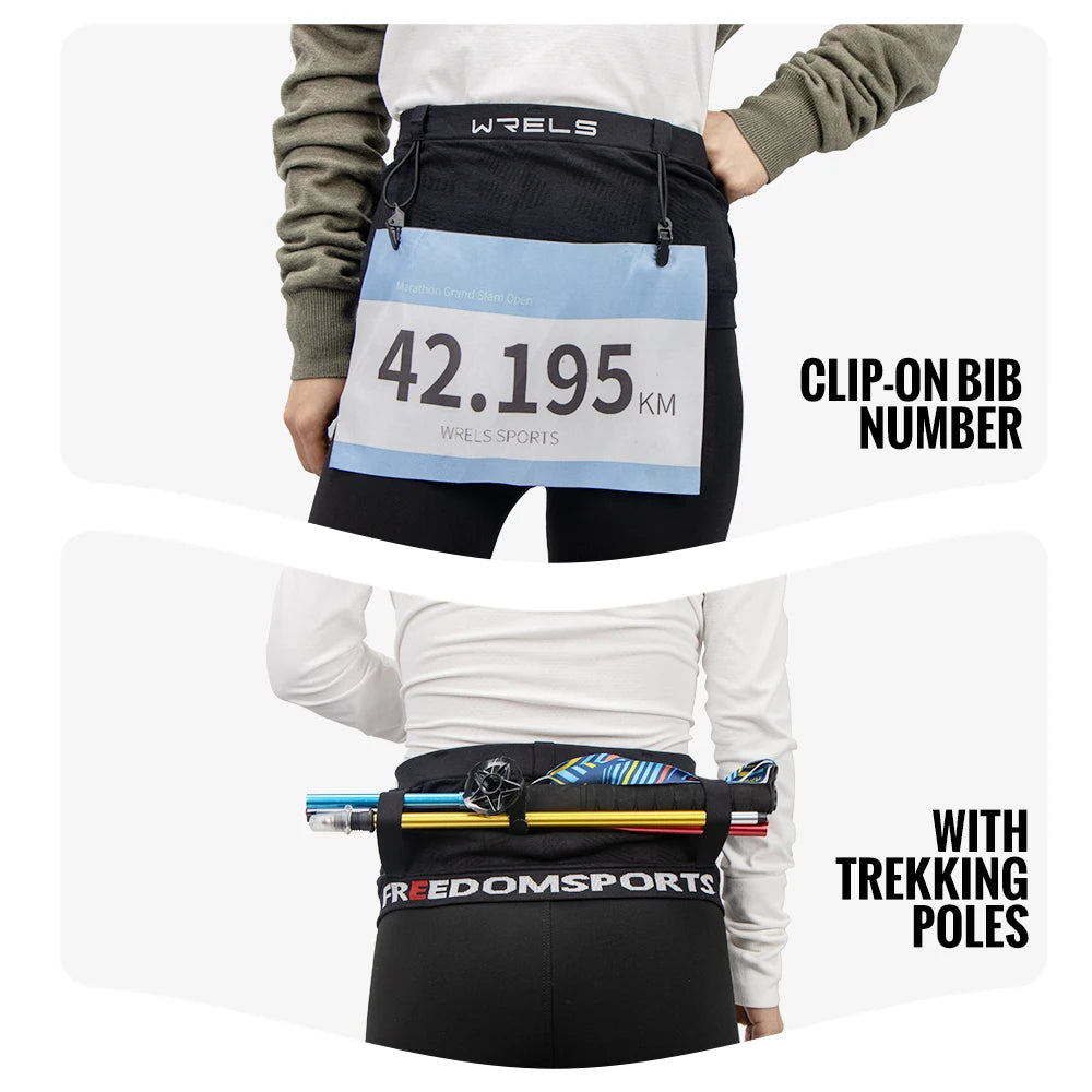 WRELS Running Waist Bag Lightweight Breathable Belt Phone Holder Hydration Pack