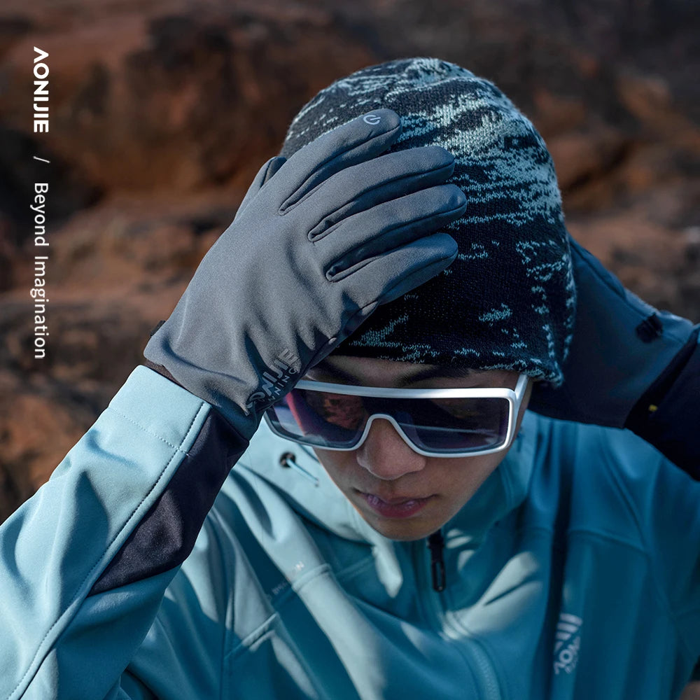 AONIJIE M58 Windproof Sports Gloves – Touchscreen-Ready Full-Finger Running & Cycling Gloves