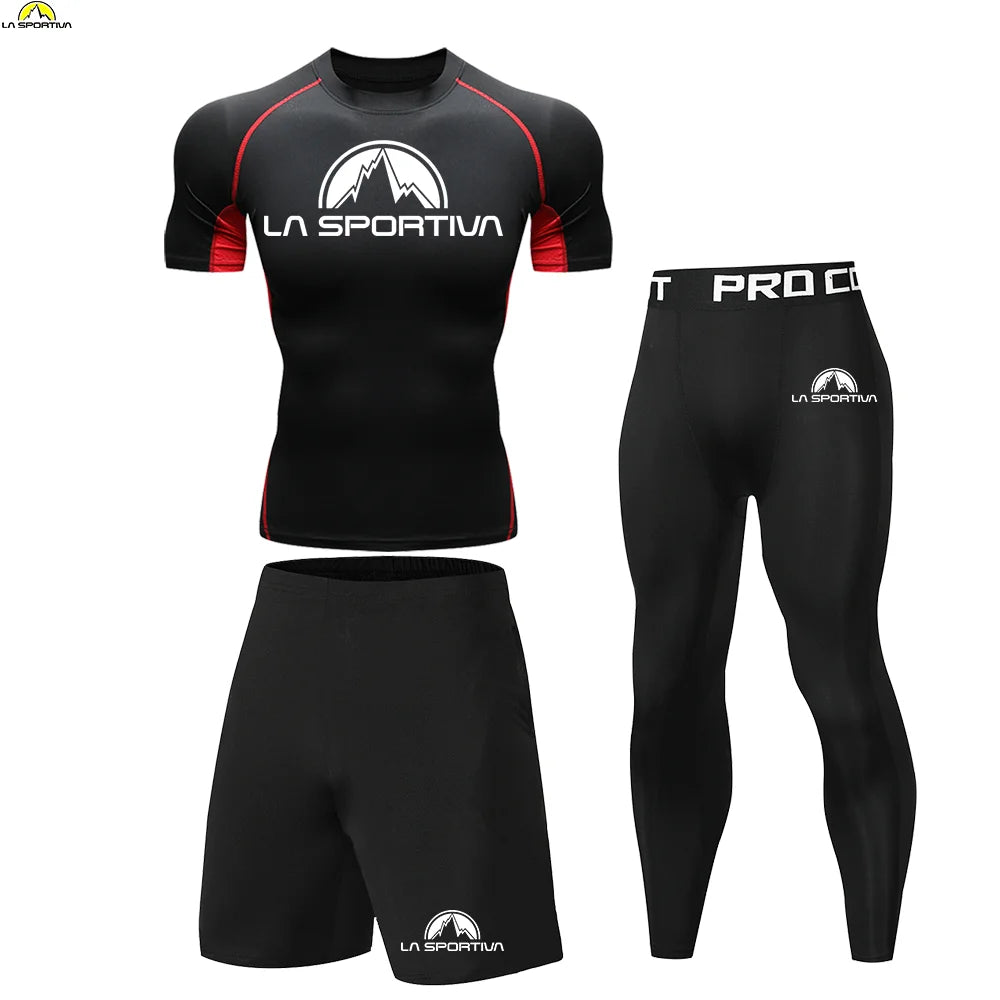 LA SPORTIVA 2025 Kids 3PCS Sports Set – Quick-Dry Running & Training Outfit Boys