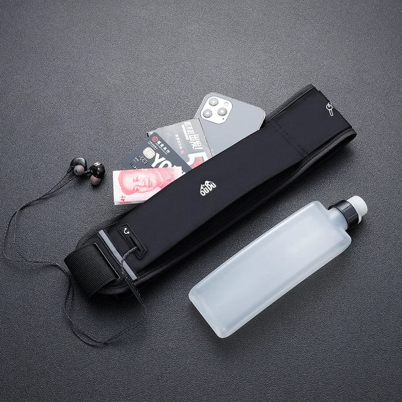 Running Belt Bag with Water Bottle Pocket | Reflective Waist Pack for Men & Women | QUESHARK