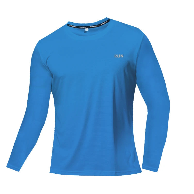 Summer Ice Silk Long Sleeve T-Shirt for Men – Quick Dry, Breathable Sun Protection