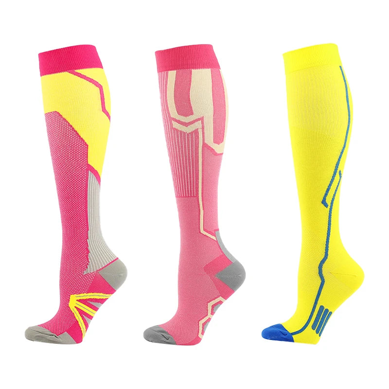 3/5/6 Pairs Compression Socks – Unisex Support for Running, Varicose Veins, Pregnancy & Sports