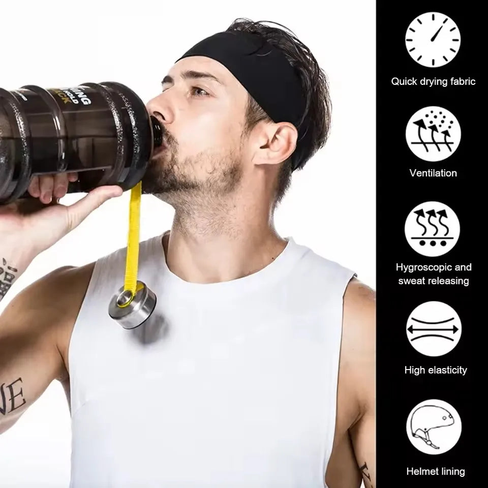 Elastic Sports Headband Quick-Dry Sweatband for Running, Gym & Yoga