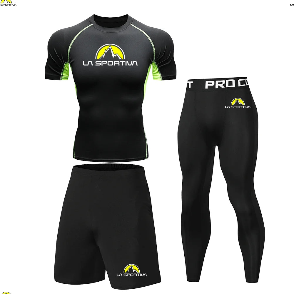 LA SPORTIVA 2025 Kids 3PCS Sports Set – Quick-Dry Running & Training Outfit Boys