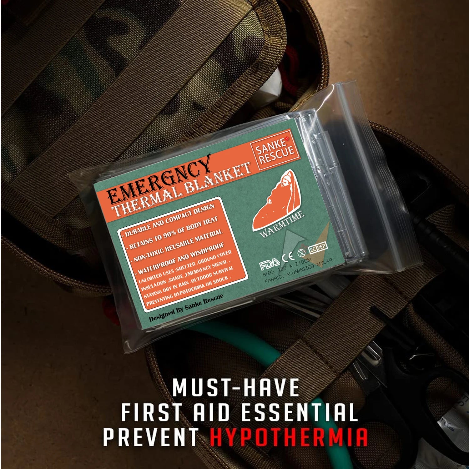 4PCS Emergency Mylar Thermal Blankets – Foil Survival Space Blanket