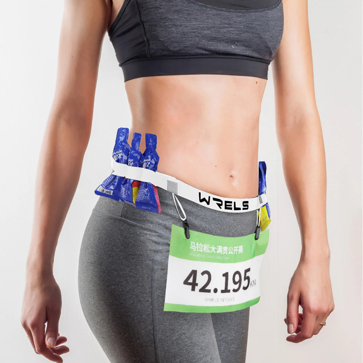 WRELS Race Number Belt Adjustable Elastic Triathlon Running Waist Strap