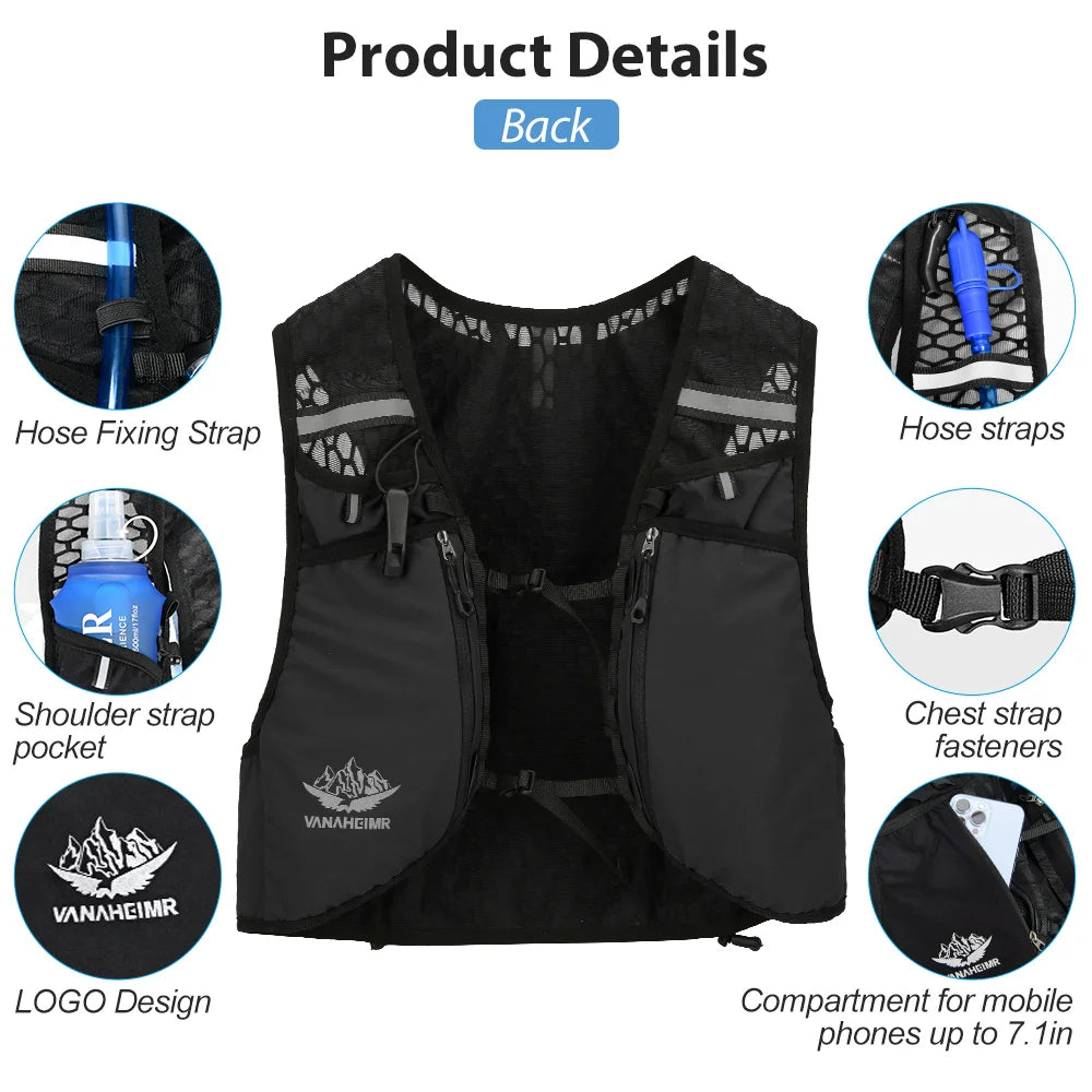 NEWBOLER 10L Lightweight Running Hydration Backpack with 2L Bladder & Soft Bottle