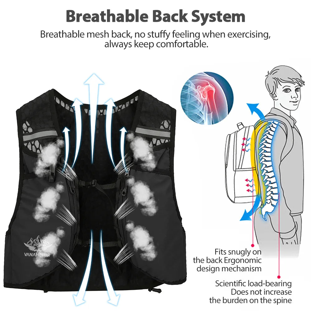 NEWBOLER 10L Lightweight Running Hydration Backpack with 2L Bladder & Soft Bottle