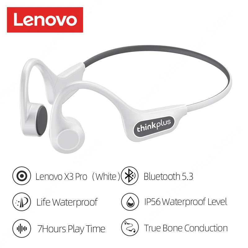 LENOVO X3 Pro Bone Conduction Bluetooth 5.3 Earphones with Mic & Waterproof Design