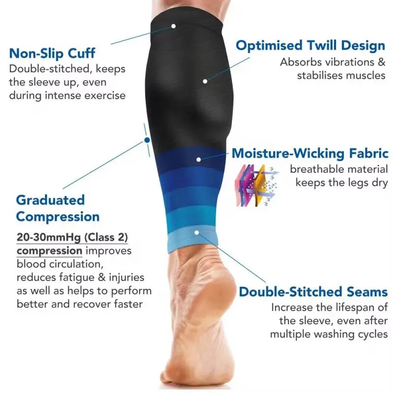 Compression Calf Sleeves 20-30mmHg for Running, Sports & Shin Splint Relief