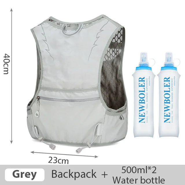 NEWBOLER 10L Lightweight Running Hydration Backpack with 2L Bladder & Soft Bottle