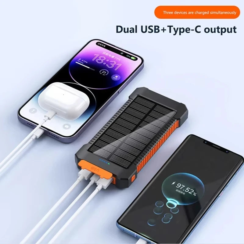 LENOVO Solar Power Bank 50000mAh Outdoor Fast Charging Portable Charger