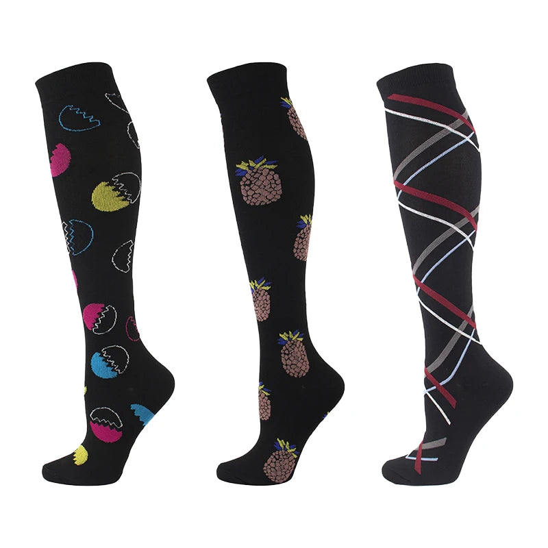 3/5/6 Pairs Compression Socks – Unisex Support for Running, Varicose Veins, Pregnancy & Sports
