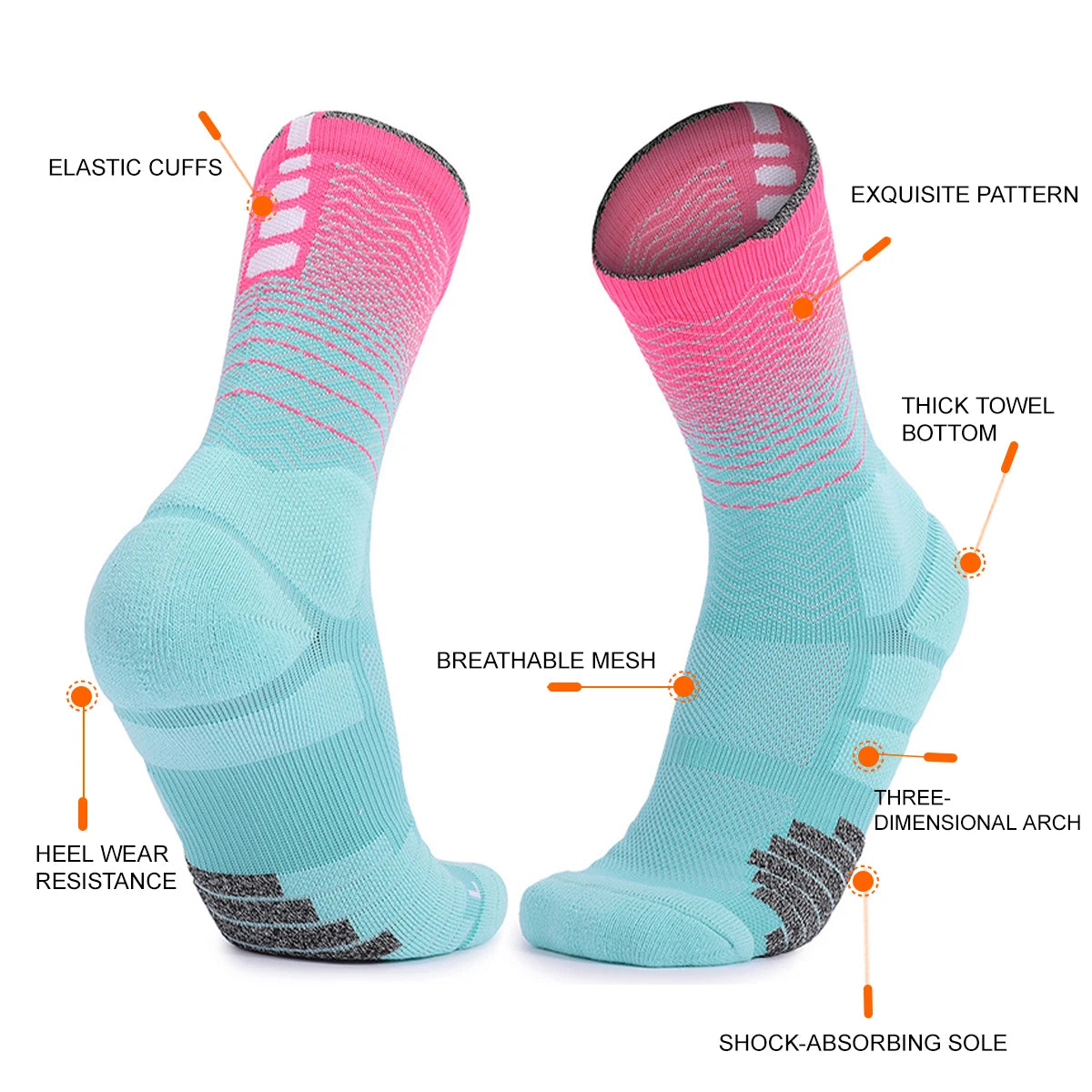 WRELS Athletic Cushion Running Socks – Moisture Wicking, Shock-Absorbing & Anti-Blister