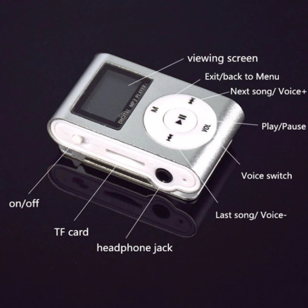 WORALLYMY Mini MP3 Player – Portable Music Player with 3.5mm Jack & LCD Screen