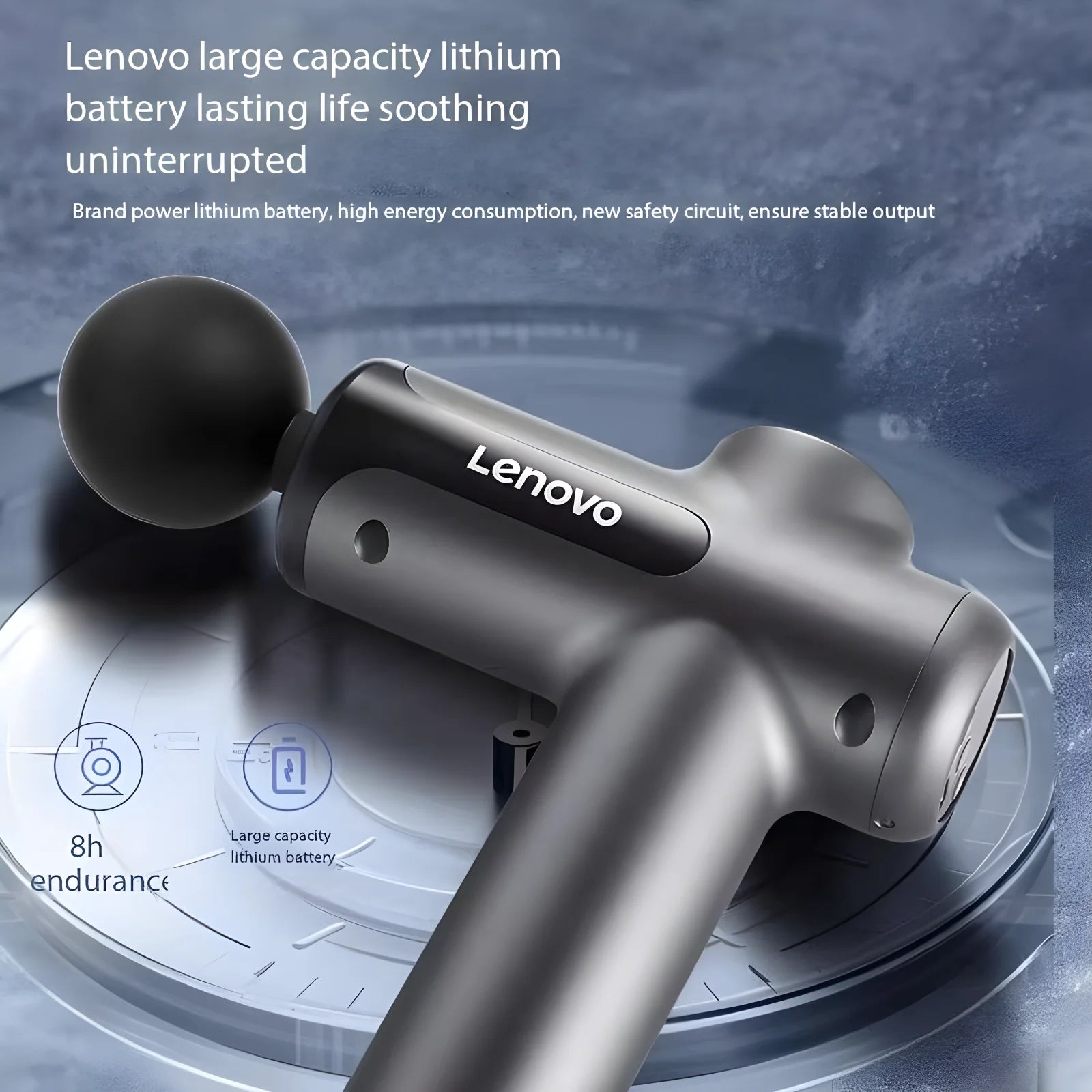 Lenovo Fascia Massage Gun | LED Touchscreen Deep Tissue Muscle Massager, Full-Body Recovery & Relief