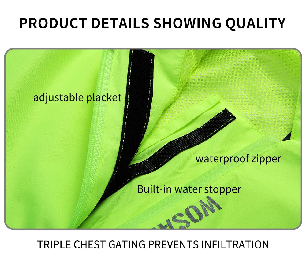 WOSAWE Women’s Cycling Waterproof Jacket – Breathable, Reflective, Hooded Raincoat