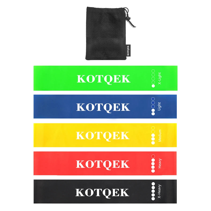 5-Level Resistance Bands Set, Natural Latex Workout Loops for Home Fitness, Stretching and Running