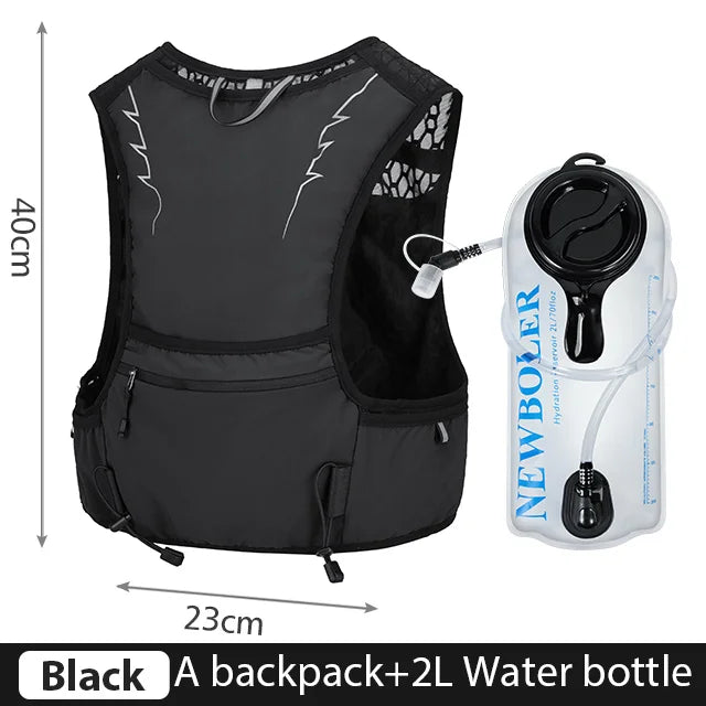 NEWBOLER 10L Lightweight Running Hydration Backpack with 2L Bladder & Soft Bottle