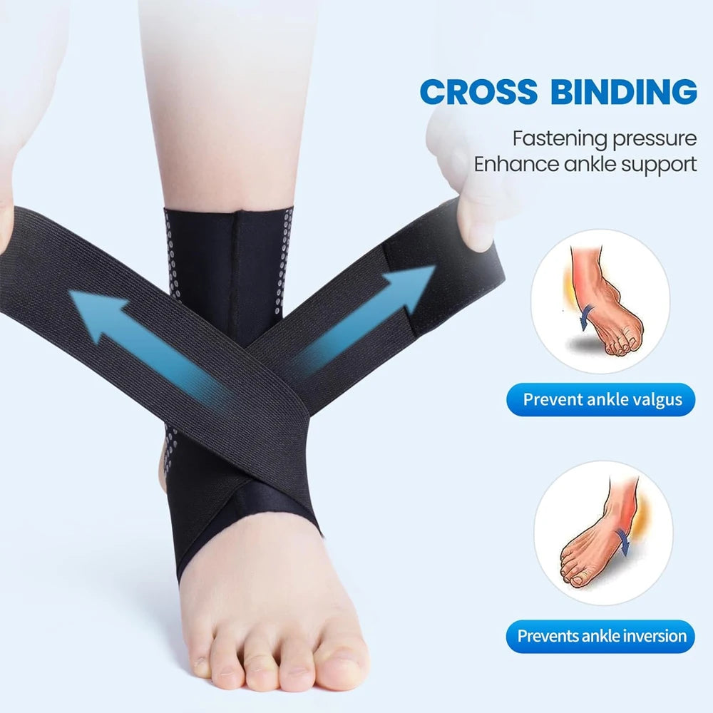 Adjustable Compression Ankle Sleeve, Plantar Fasciitis & Tendonitis Support for Swelling & Sprains