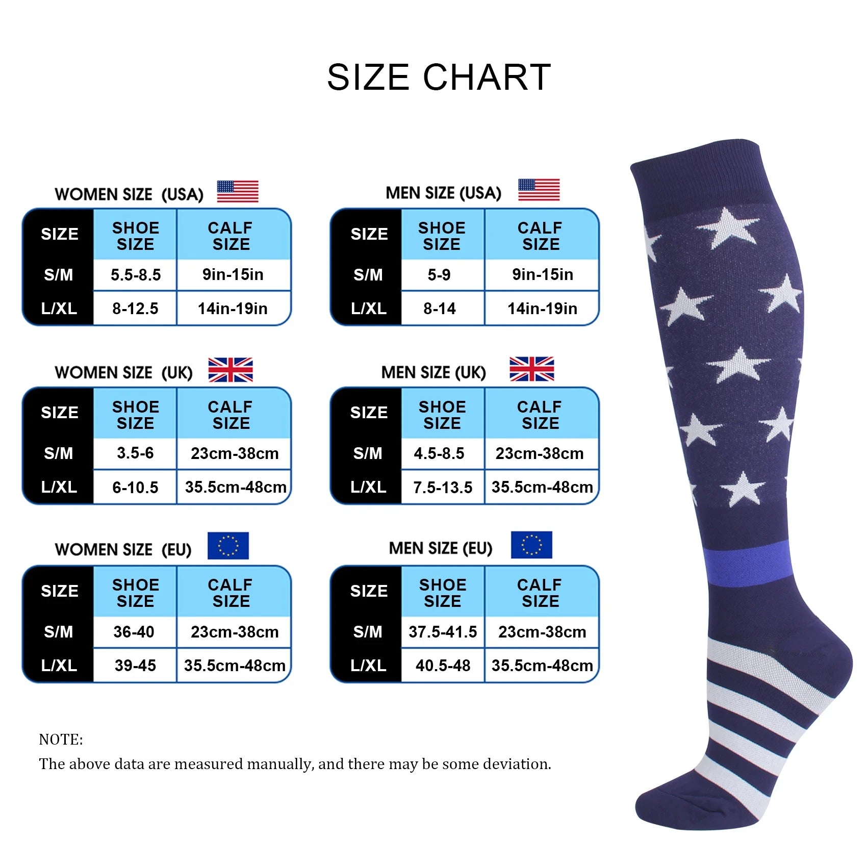 3/5/6 Pairs Compression Socks – Unisex Support for Running, Varicose Veins, Pregnancy & Sports