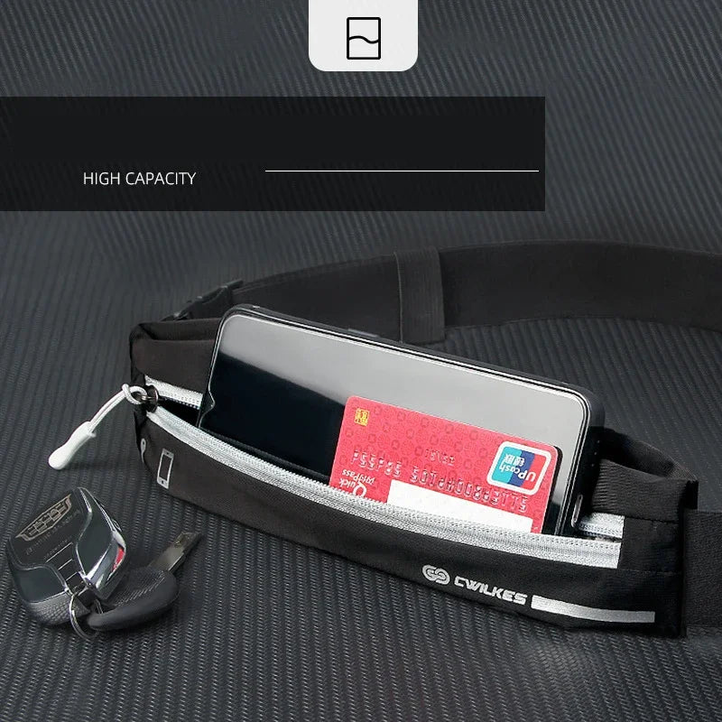 Waterproof Running Belt Waist Bag for Phone, Adjustable Sports Pouch for Men and Women