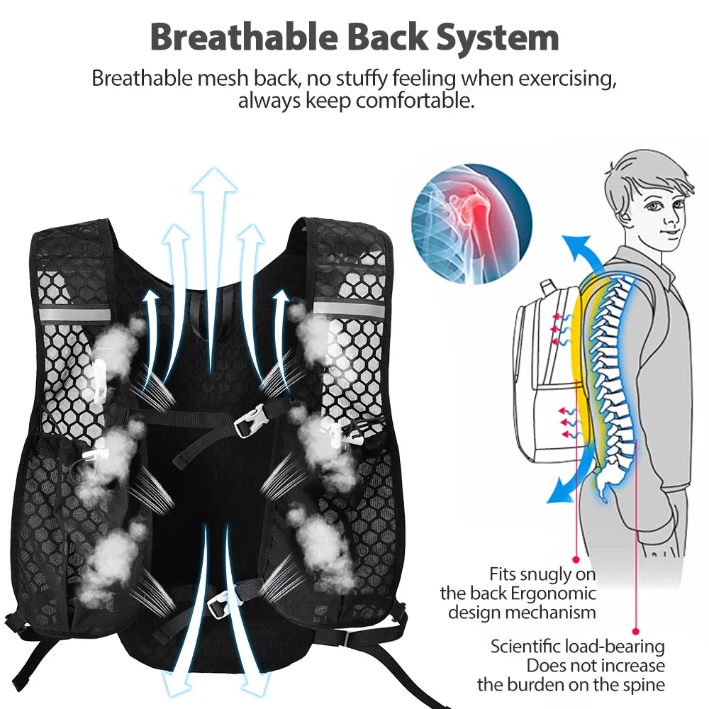 NEWBOLER Ultralight Trail Running Hydration Vest Backpack with Bottle