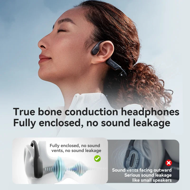 SANAG B22S True Bone Conduction Earphones Open Ear Wireless Sport Headphones HiFi Bass