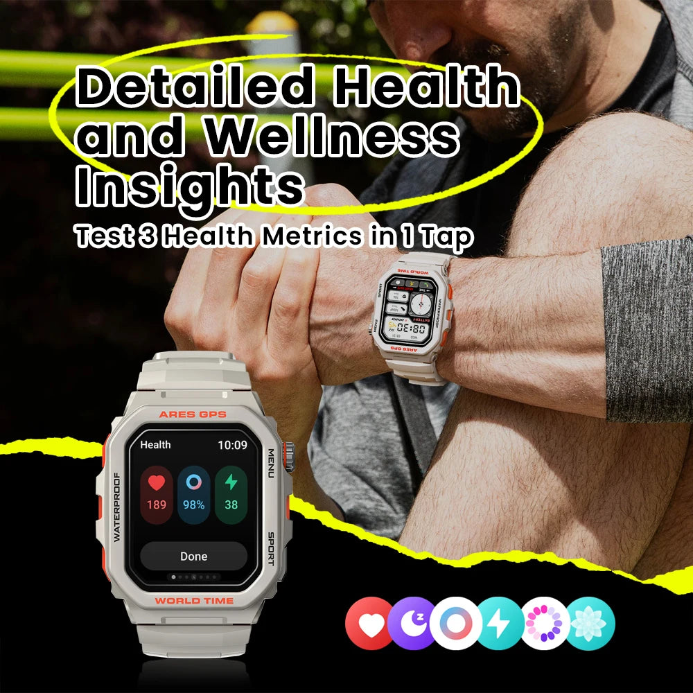 ZEBLAZE Ares GPS Smartwatch with Bluetooth Calling, GPS & Health Tracking