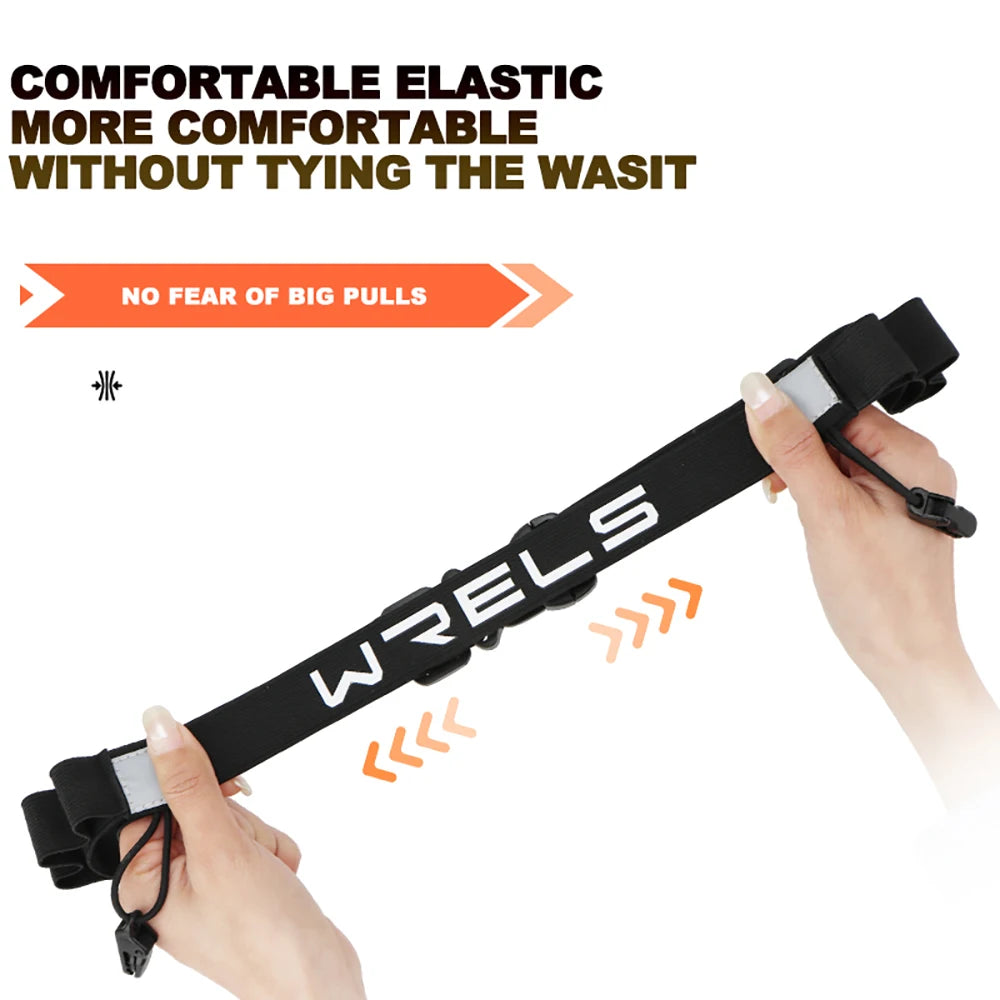 WRELS Unisex Race Number Belt with Gel Holder – Adjustable Running Belt for Outdoor Sports