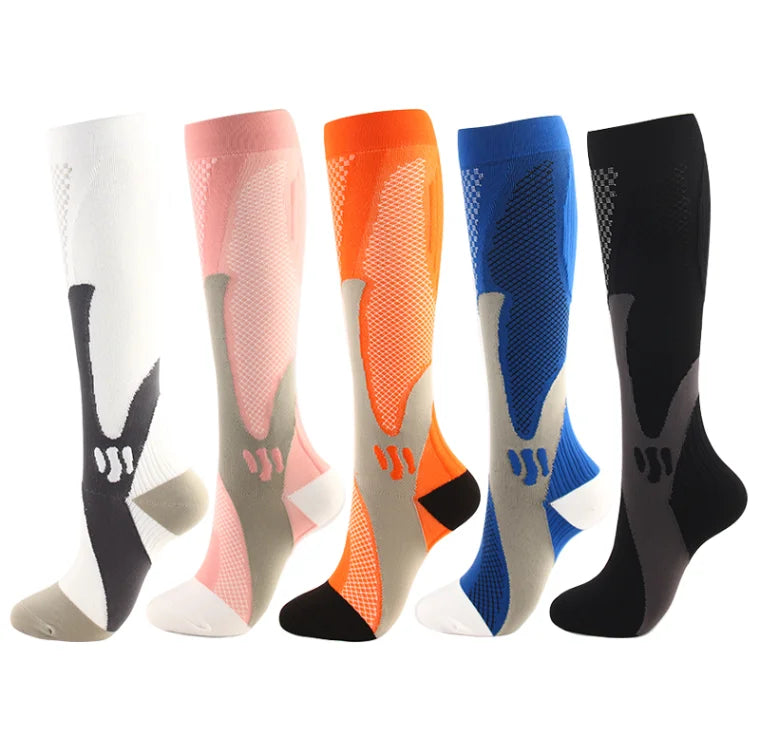 3/5/6 Pairs Compression Socks – Unisex Support for Running, Varicose Veins, Pregnancy & Sports