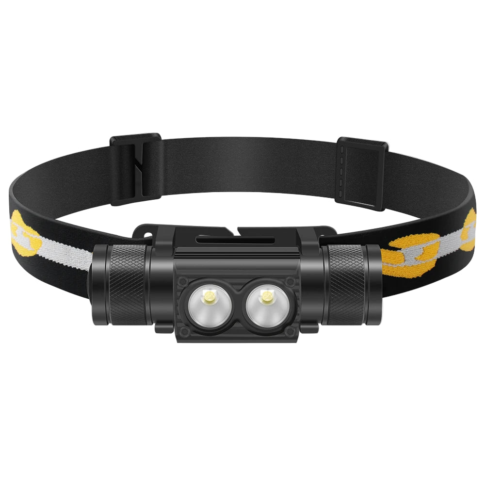 BORUiT D25 Dual LED Headlamp – 2000LM Type-C Rechargeable Outdoor Head Torch