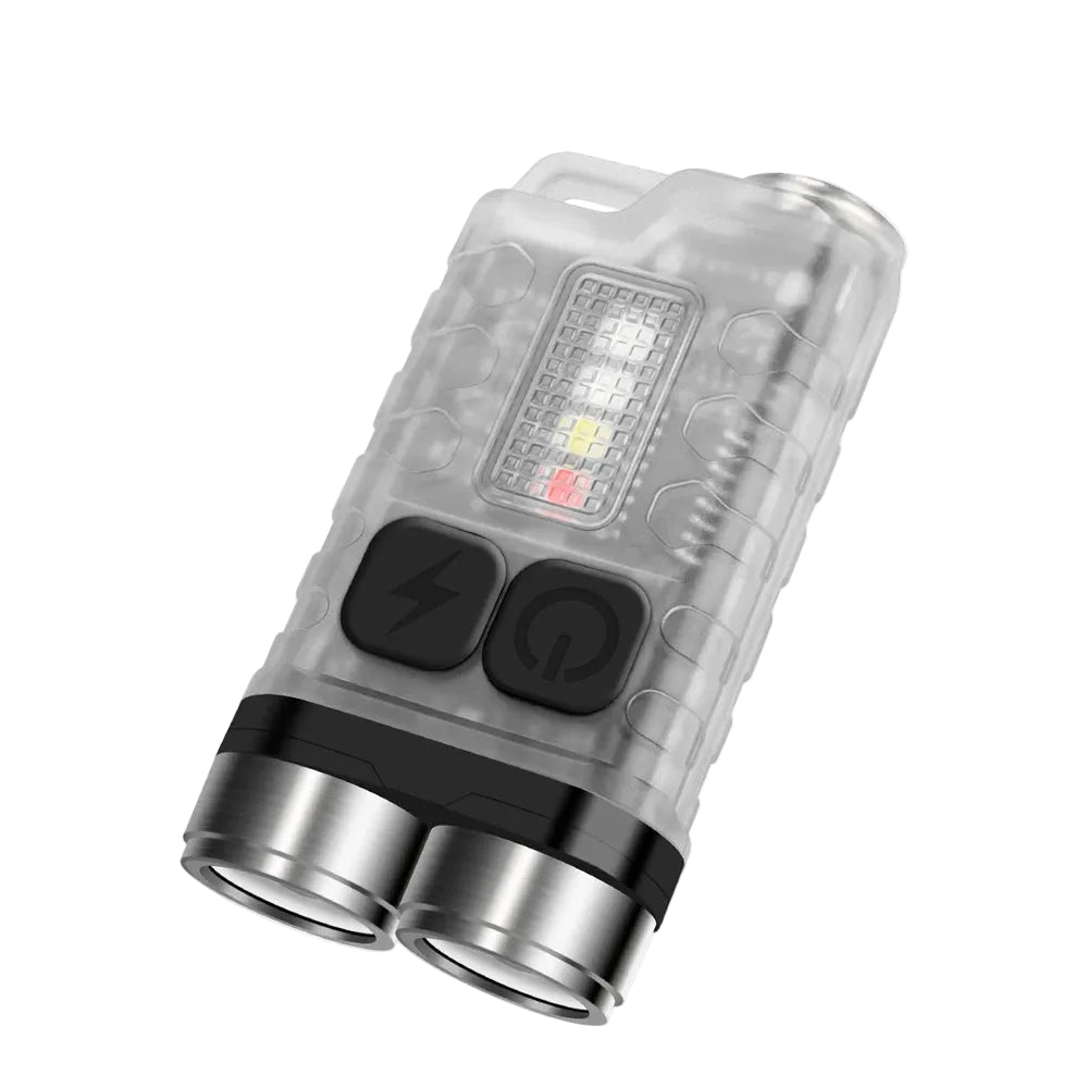 BORUIT V3 900LM Mini Keychain Flashlight Type-C Rechargeable UV Magnetic Torch