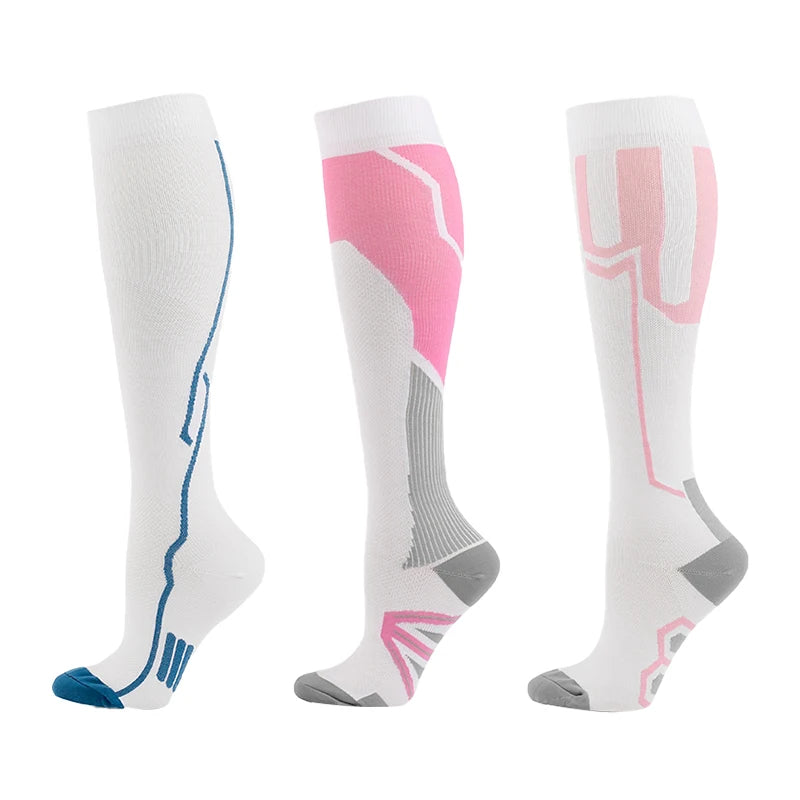 3/5/6 Pairs Compression Socks – Unisex Support for Running, Varicose Veins, Pregnancy & Sports