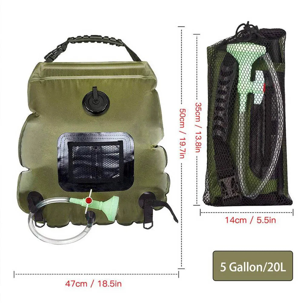 20L Solar Shower Bag Outdoor Camping Heated Water Shower System