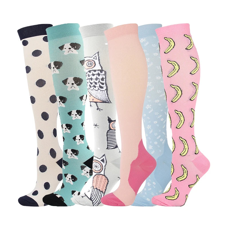 3/5/6 Pairs Compression Socks – Unisex Support for Running, Varicose Veins, Pregnancy & Sports