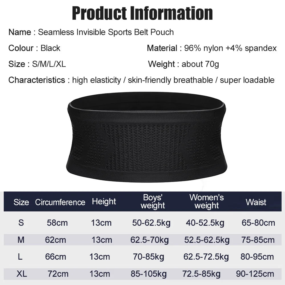 NEWBOLER Running Waist Bag Invisible Hydration Belt with Phone Holder