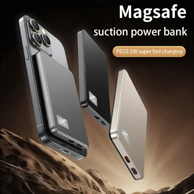 Wireless Magnetic 50000mAh Power Bank PD22.5W Fast Charging MagSafe Compatible