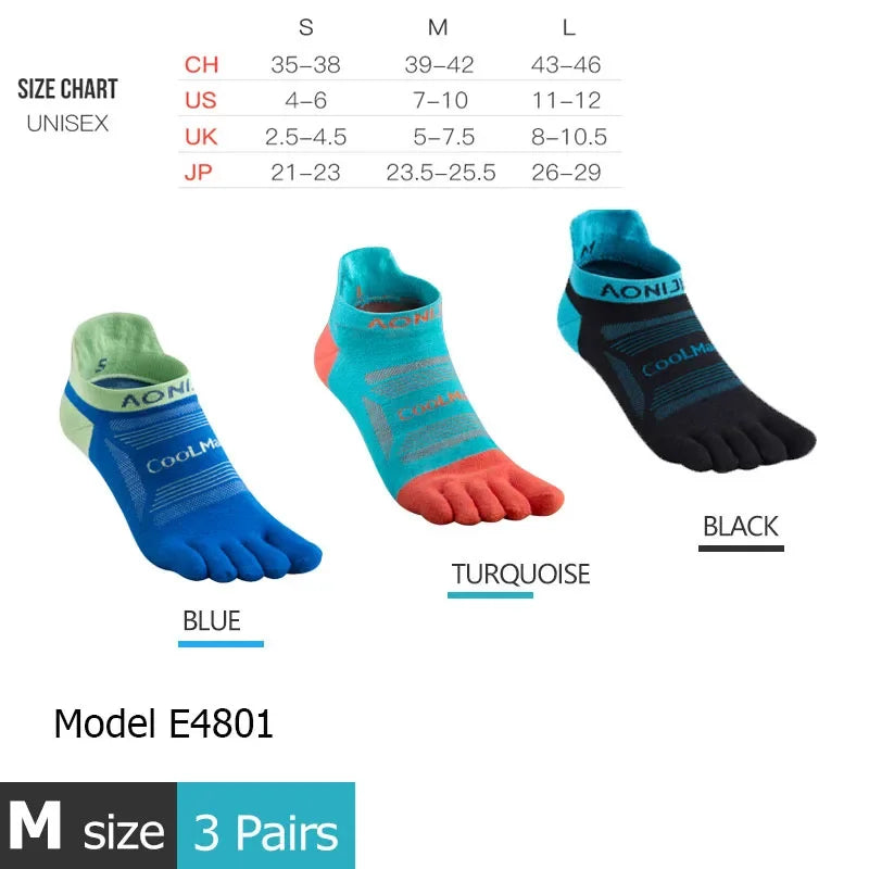 AONIJIE Five-Toe Running Socks Low Cut & Quarter Athletic Toe Socks