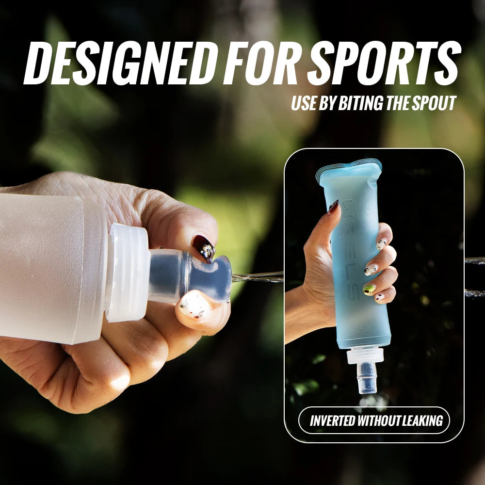 300ml Collapsible Soft Flask, BPA-Free TPU Running Water Bottle for Travel and Sport