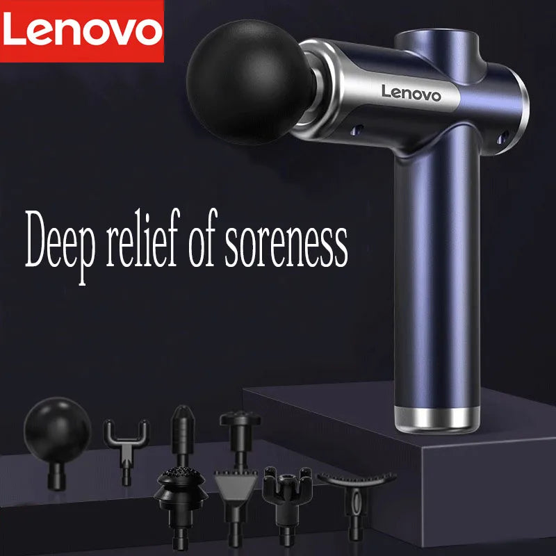 Lenovo Fascia Massage Gun | LED Touchscreen Deep Tissue Muscle Massager, Full-Body Recovery & Relief