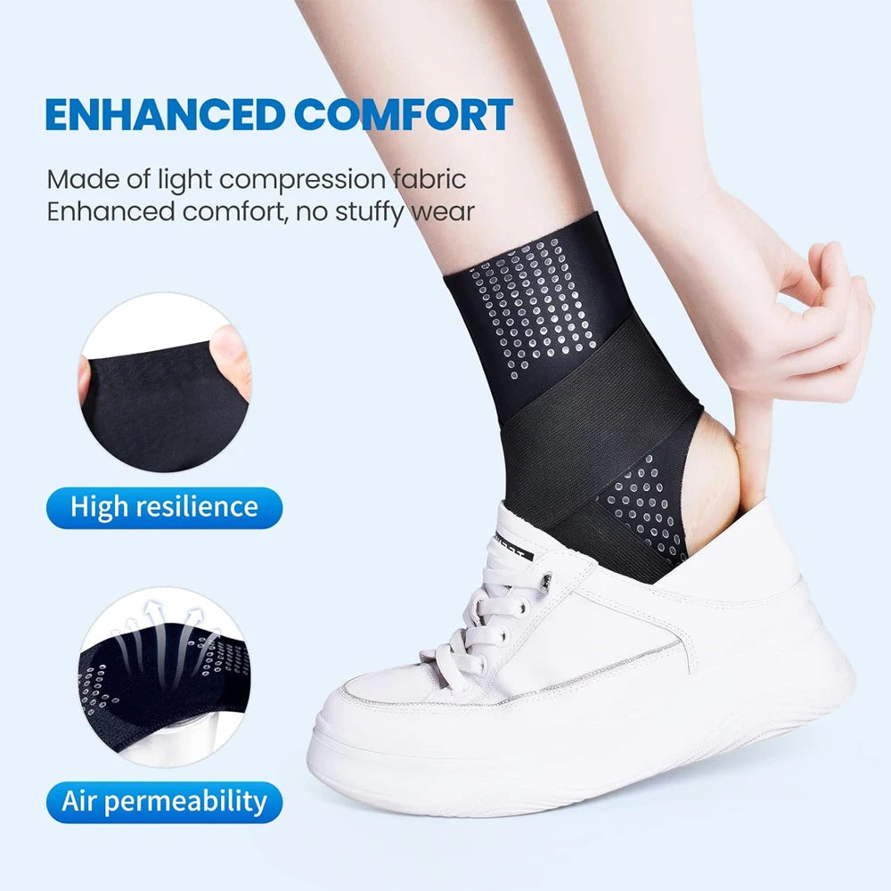 Adjustable Compression Ankle Sleeve, Plantar Fasciitis & Tendonitis Support for Swelling & Sprains