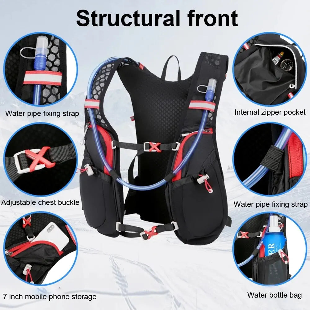 NEWBOLER Trail Running Ultralight 5L Backpack with 2L Hydration Bladder