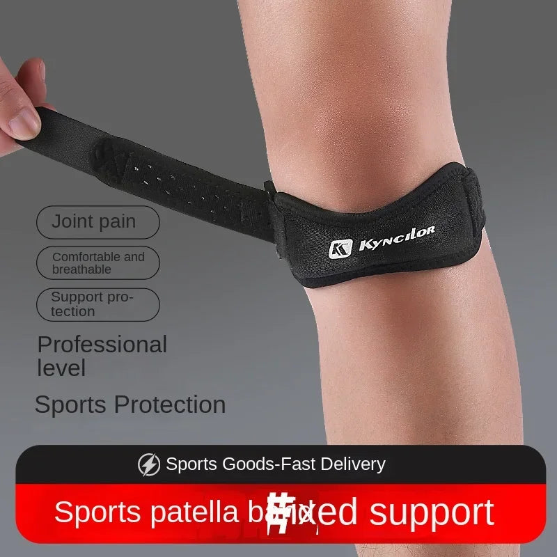 Adjustable Patella Tendon Knee Strap | Silicone Support Band for Running, Cycling, Gym, and Sports